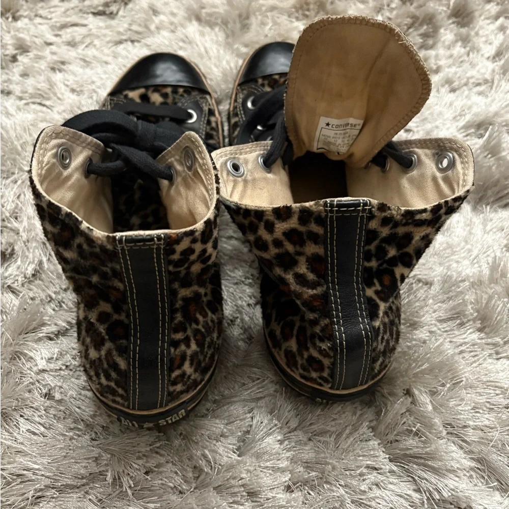 Converse faux fur leopard Print High-Top Sneakers - Picture 7 of 10